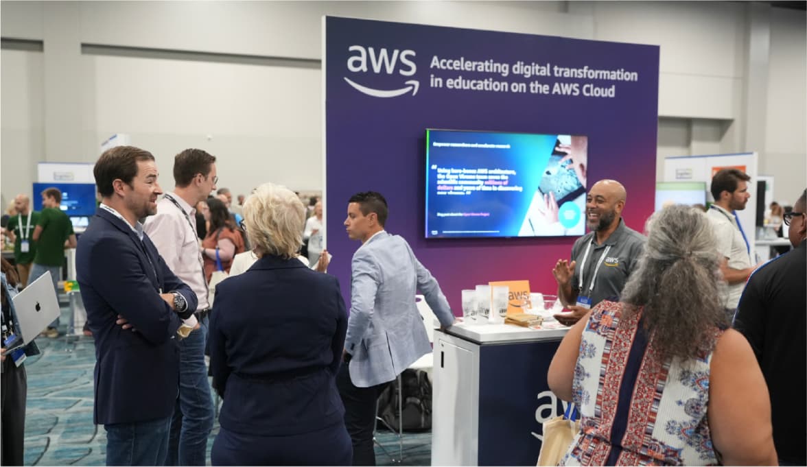 The AWS sponsor booth